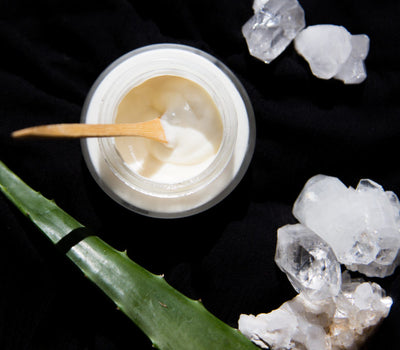 aloe leaves with RawChemistry product